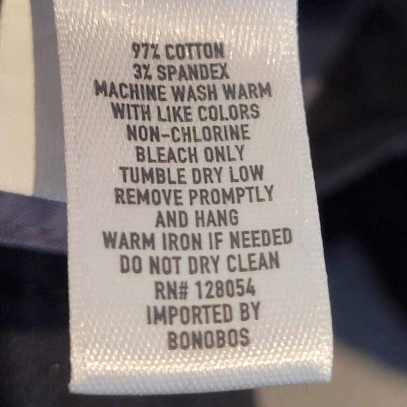 Bonobos Pants Men's 33x32 Blue Tuesday Straight Leg Twill Chino Cotton - Picture 4 of 9